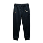 Evisu Kuro Craft & Pride Jogger Sweatpants — Gold Flame Logo & M-Seagull