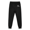 Evisu Kuro Daruma Face Jogger Sweatpants — Line-Art Front & Oversized M-Seagull Back