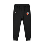 Evisu Kuro Sticker Patch Jogger Sweatpants — M-Seagull Shield & Polaroid Frame Front