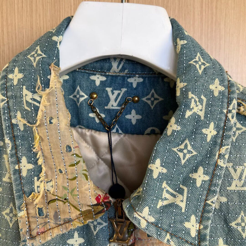 LOUIS VUITTON Monogram x Floral Patchwork Zip Jacket