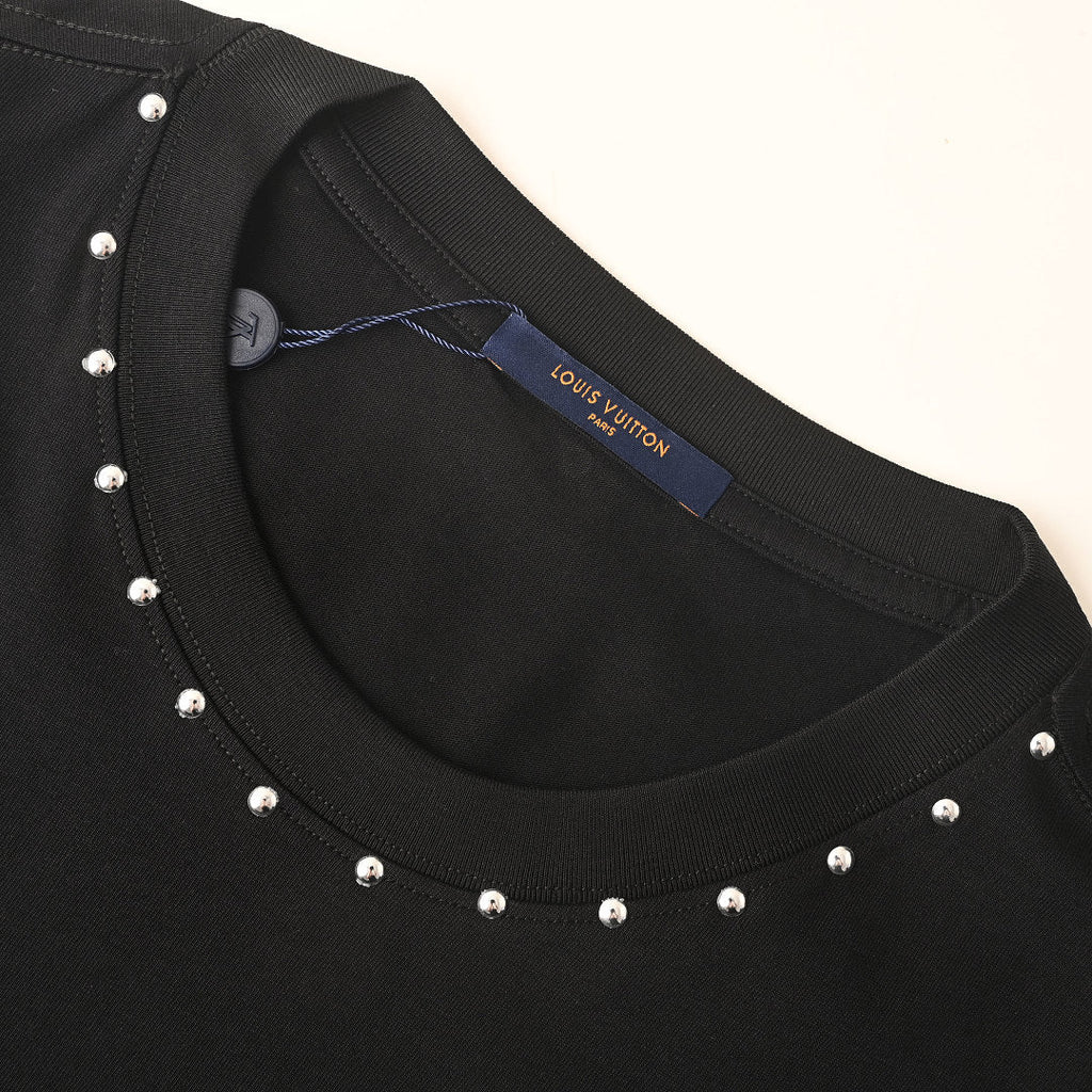 LOUIS VUITTON LV Monogram Flower Logo T-Shirt — Off Black