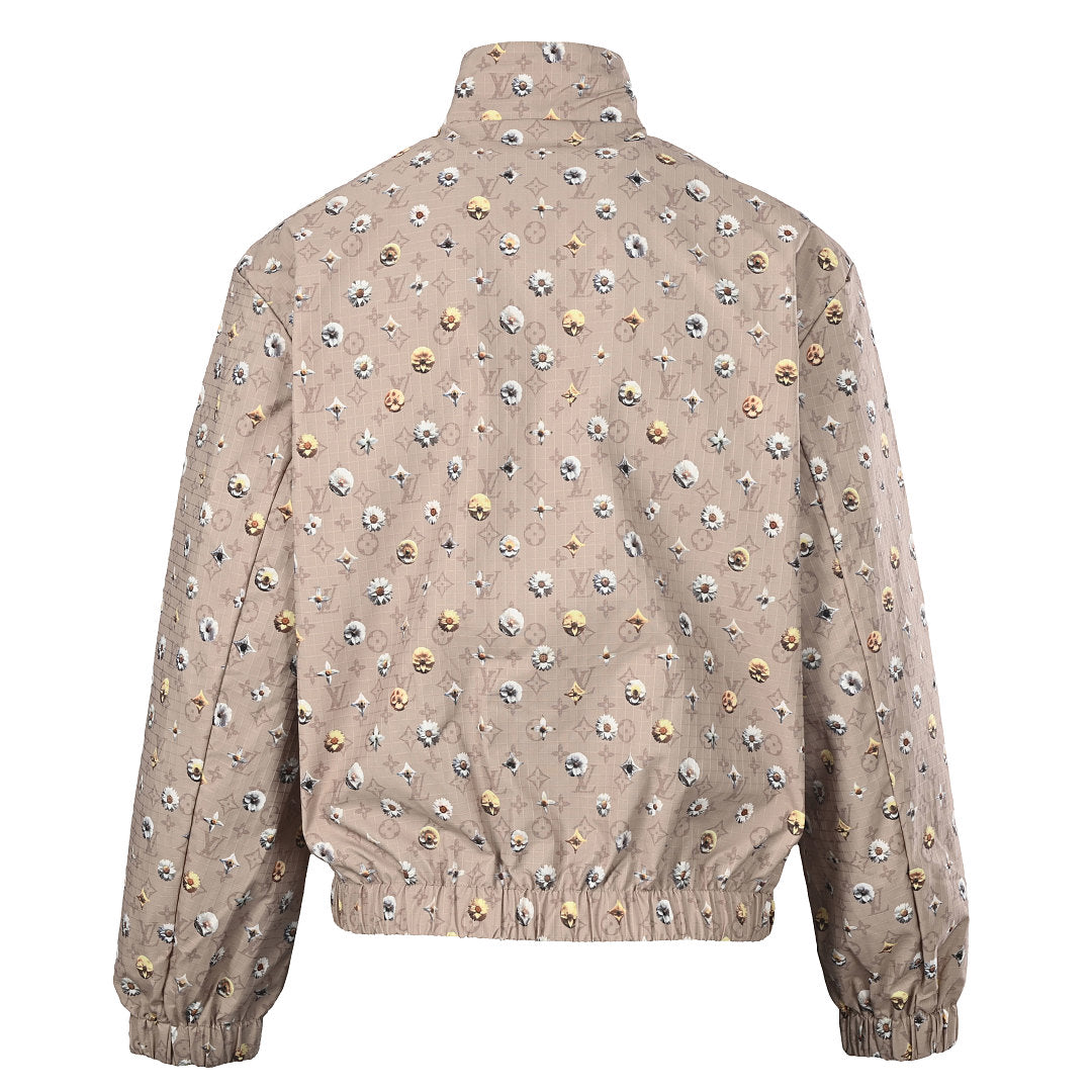 Louis Vuitton LV Monogram Daisy Print Aged Stand-Collar Jacket
