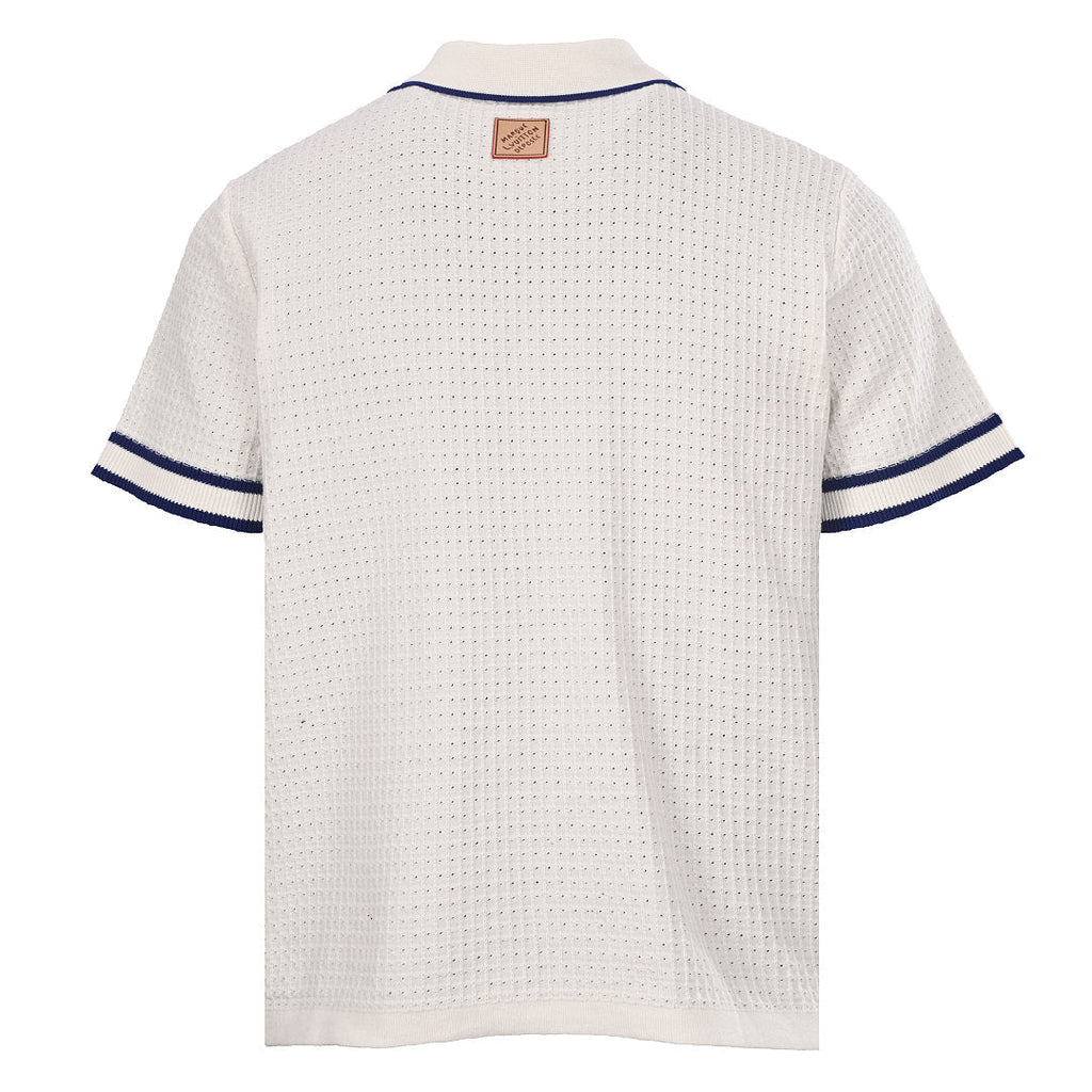 LOUIS VUITTON LV Monogram Waffle-Knit Embroidered Short-Sleeve Shirt