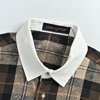 LOUIS VUITTON Monogram Plaid Shirt with Contrast Collar