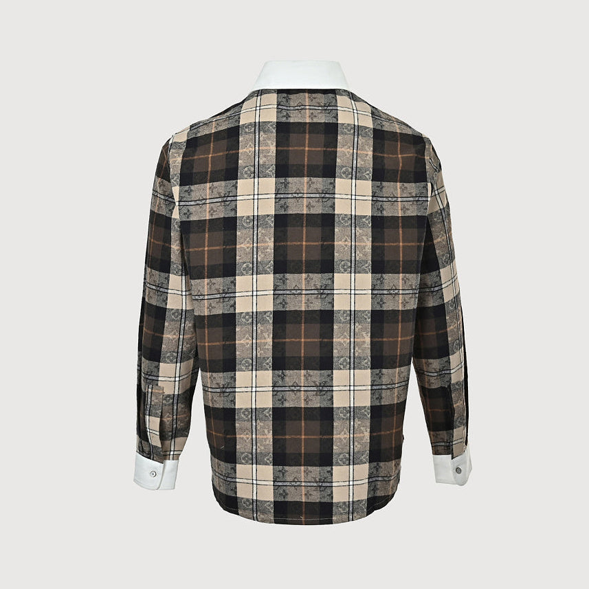 LOUIS VUITTON Monogram Plaid Shirt with Contrast Collar