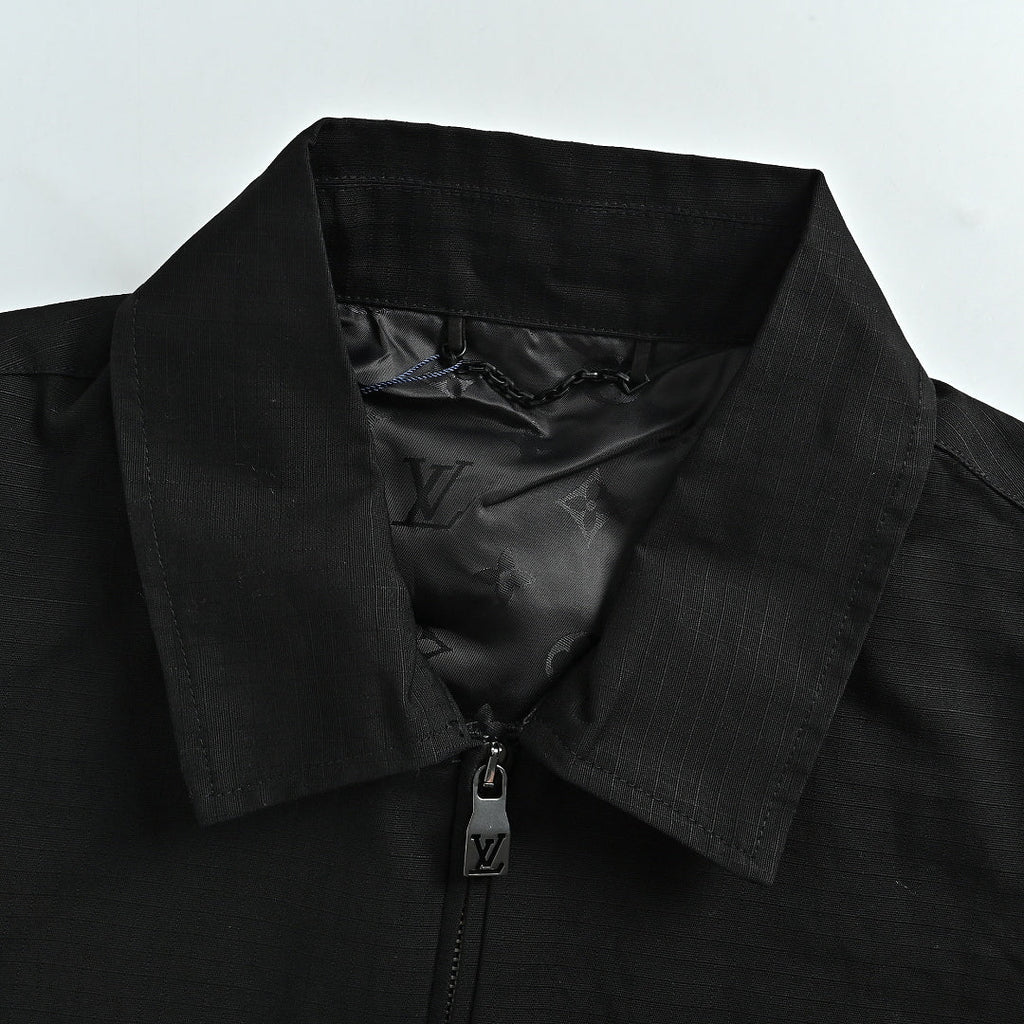LOUIS VUITTON Black Epi Texture Zip Jacket