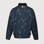 LOUIS VUITTON Monogram Denim Zip Jacket with Corduroy Collar