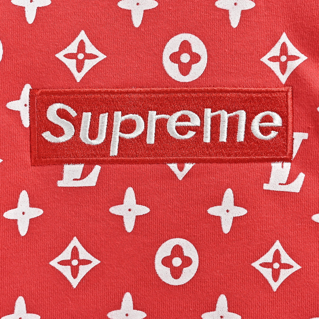 LOUIS VUITTON × Supreme Monogram Hoodie Red