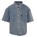 LOUIS VUITTON LV Monogram Jacquard Denim Short-Sleeve Shirt