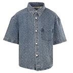 LOUIS VUITTON LV Monogram Jacquard Denim Short-Sleeve Shirt