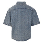 LOUIS VUITTON LV Monogram Jacquard Denim Short-Sleeve Shirt