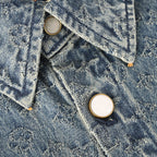 LOUIS VUITTON LV Monogram Jacquard Denim Short-Sleeve Shirt