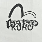 EVISU KURO Oversized Tee — Hannya Skull & Gold Kanji Back (White)