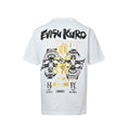 EVISU KURO Oversized Tee — Hannya Skull & Gold Kanji Back (White)