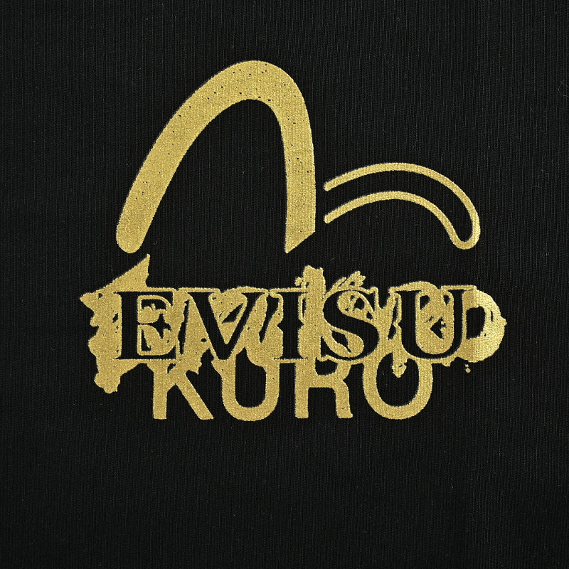 EVISU KURO Oversized Tee — Hannya Mask & Gold Kanji Back
