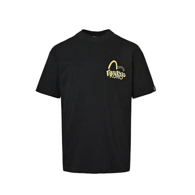 EVISU KURO Oversized Tee — Hannya Mask & Gold Kanji Back