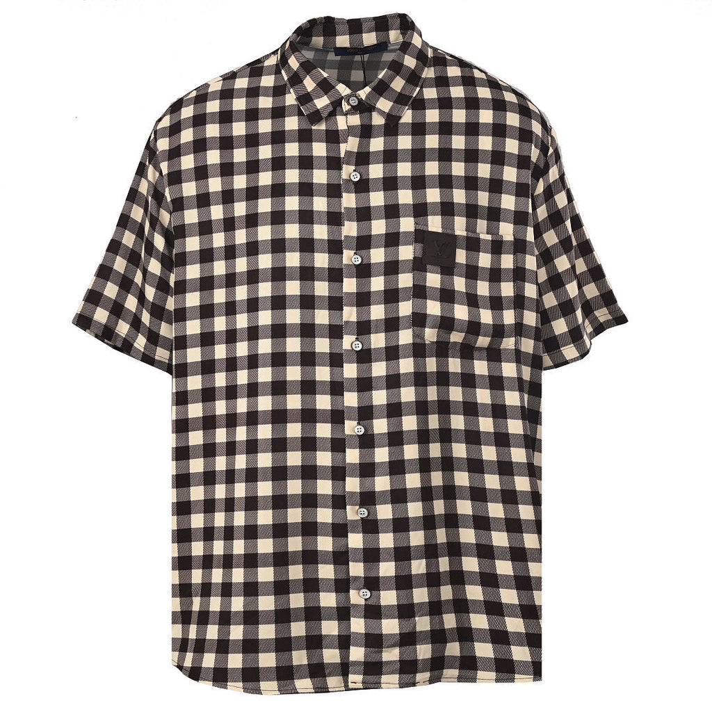 LOUIS VUITTON LV Damier Pocket Logo Short-Sleeve Shirt