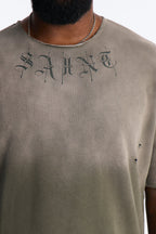 Saint Washed Oversized Fleece Tee - Green/combo image 4