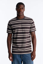 Casey Stripe Crewneck Tee - Brown/combo image 1