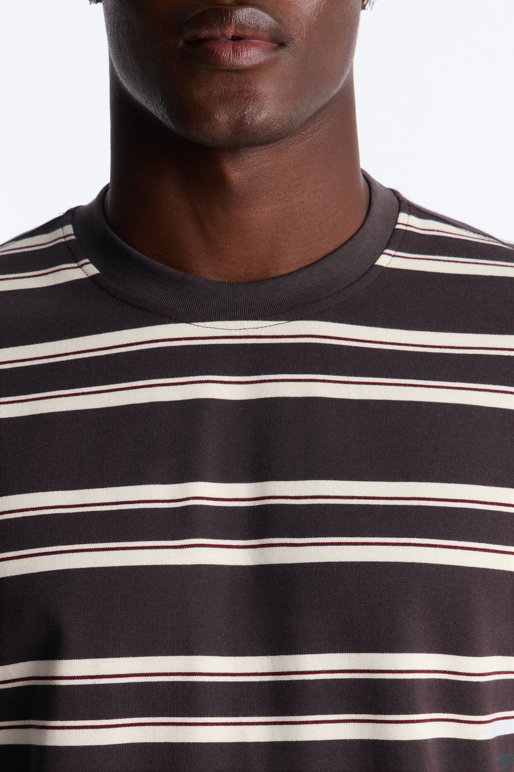 Casey Stripe Crewneck Tee - Brown/combo image 3