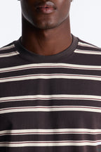 Casey Stripe Crewneck Tee - Brown/combo image 3