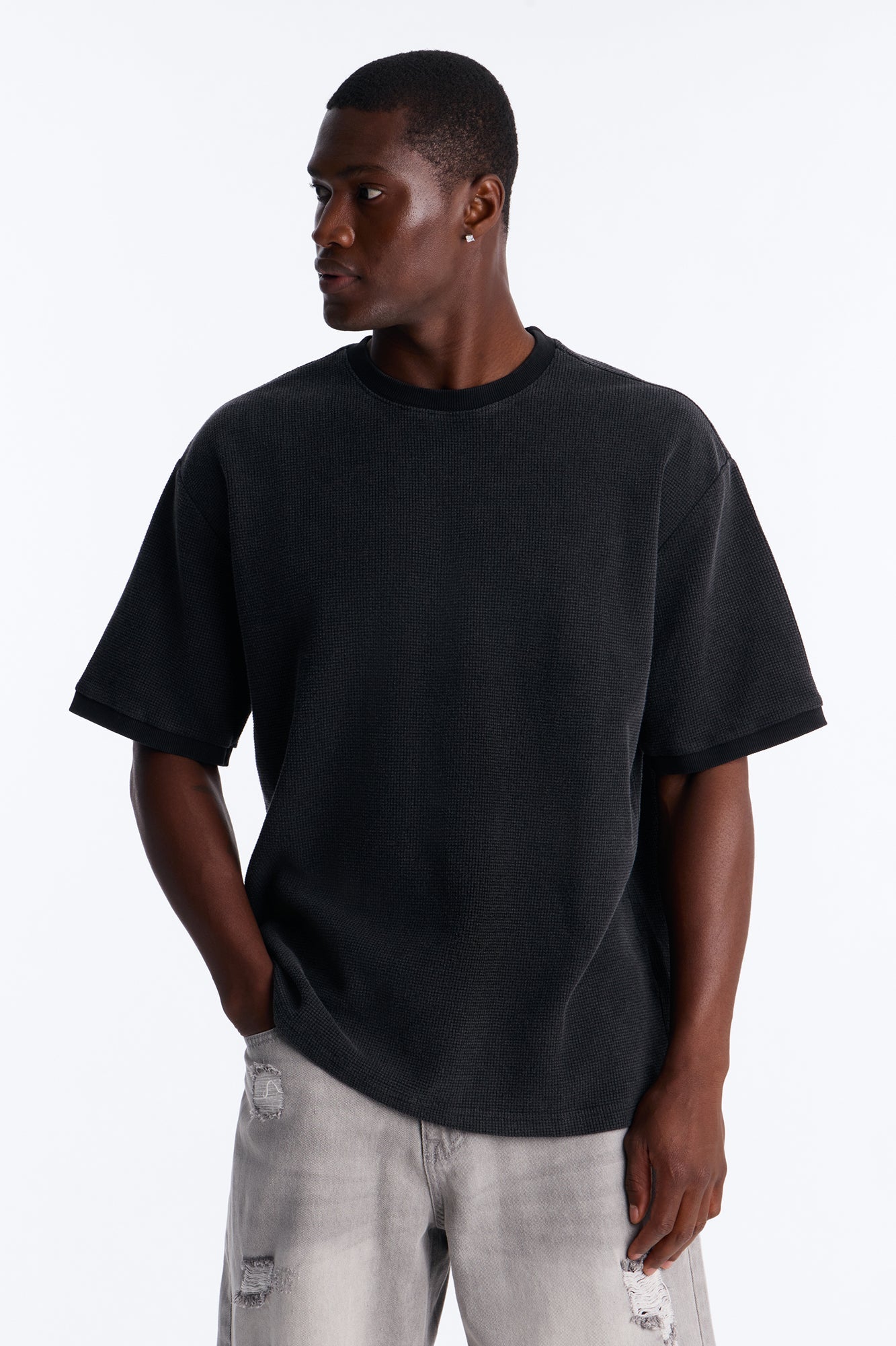 Classic Waffle Tee - Black image 1