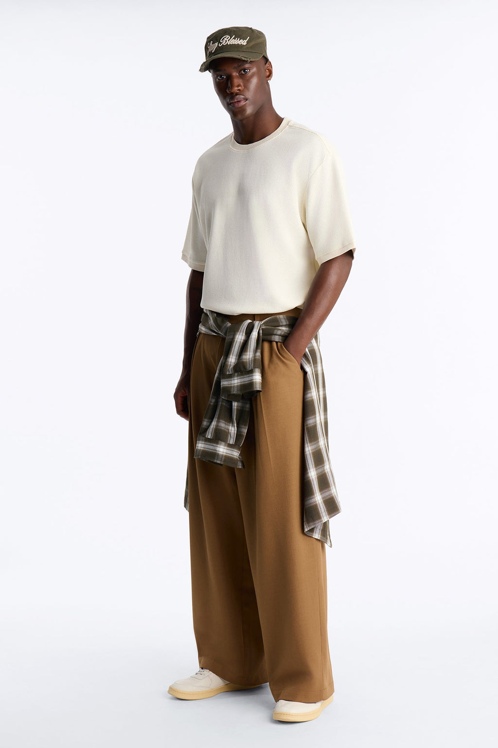 Classic Waffle Tee - Cream image 2