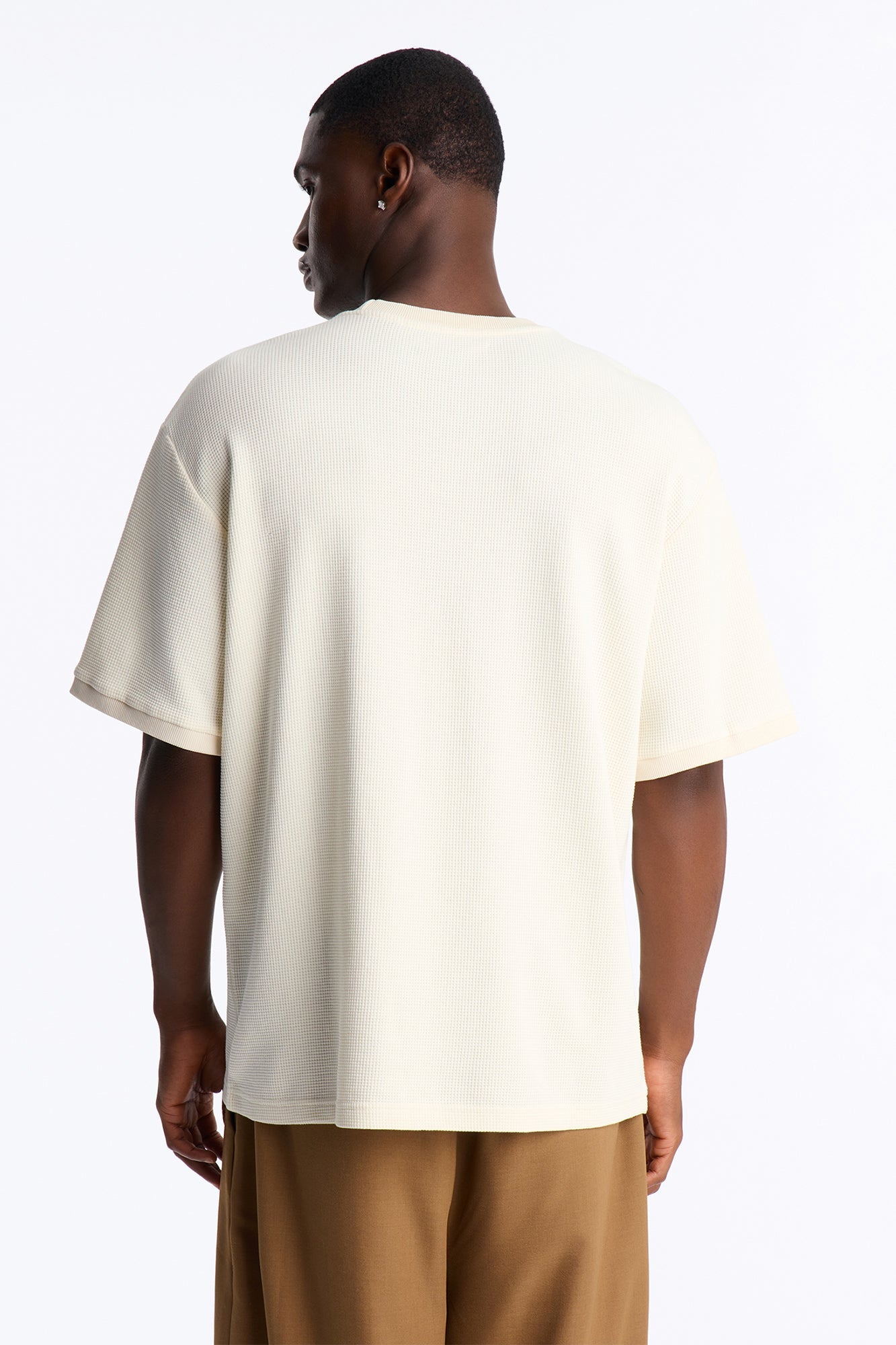 Classic Waffle Tee - Cream image 3