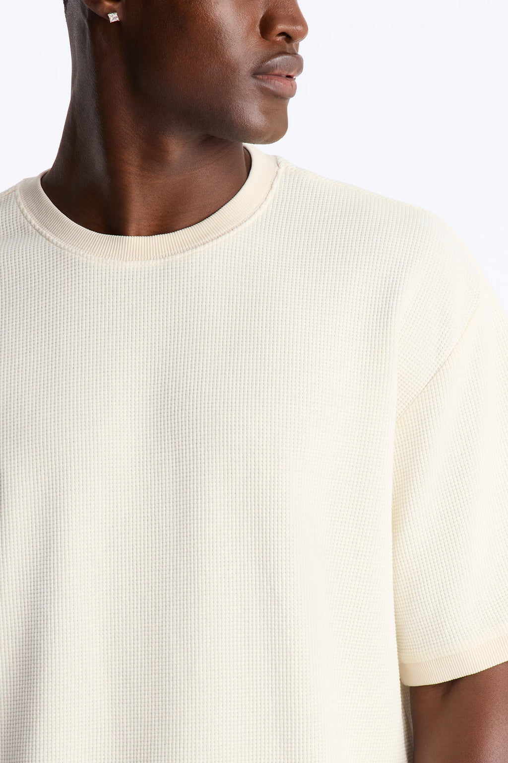 Classic Waffle Tee - Cream image 4