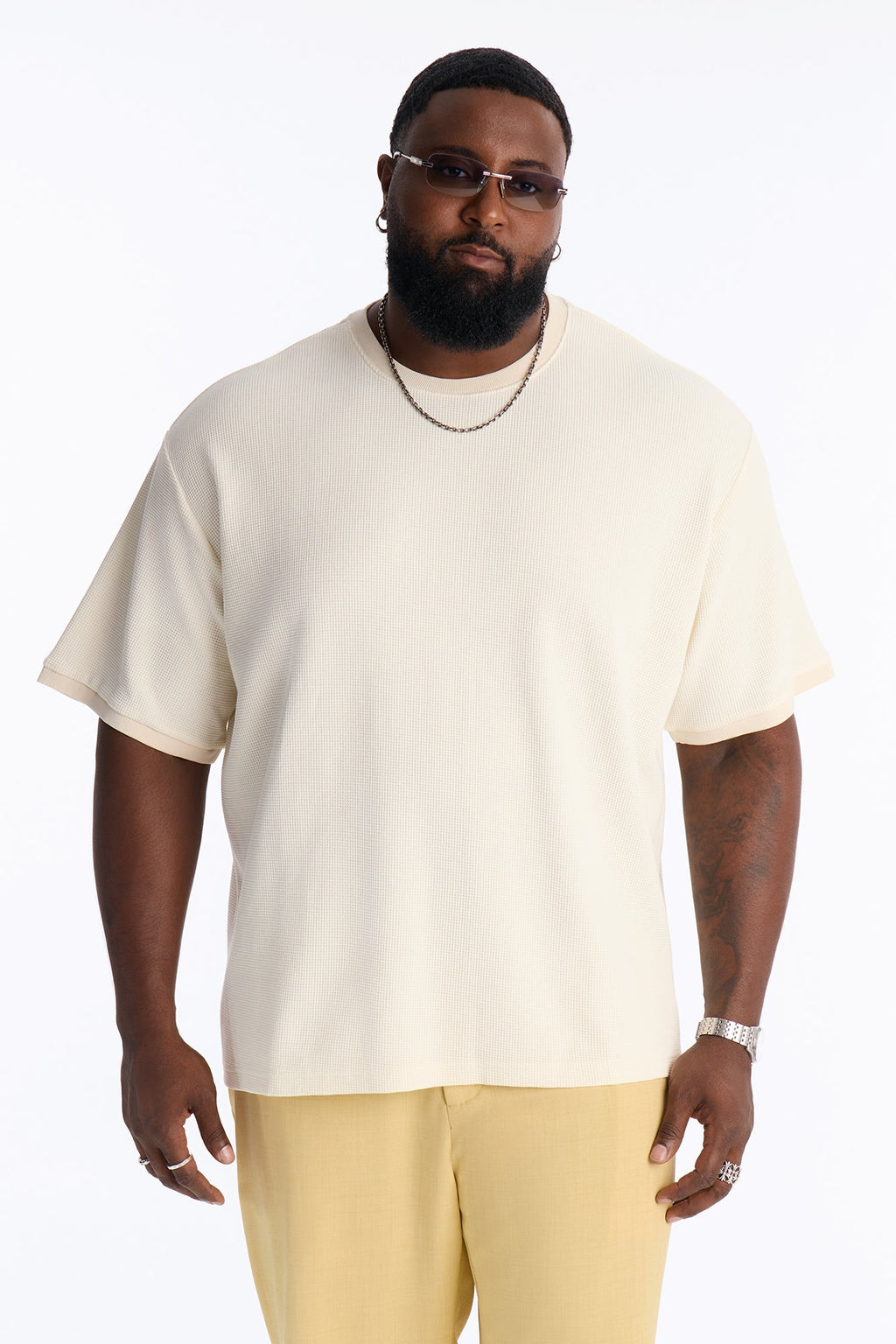 Classic Waffle Tee - Cream