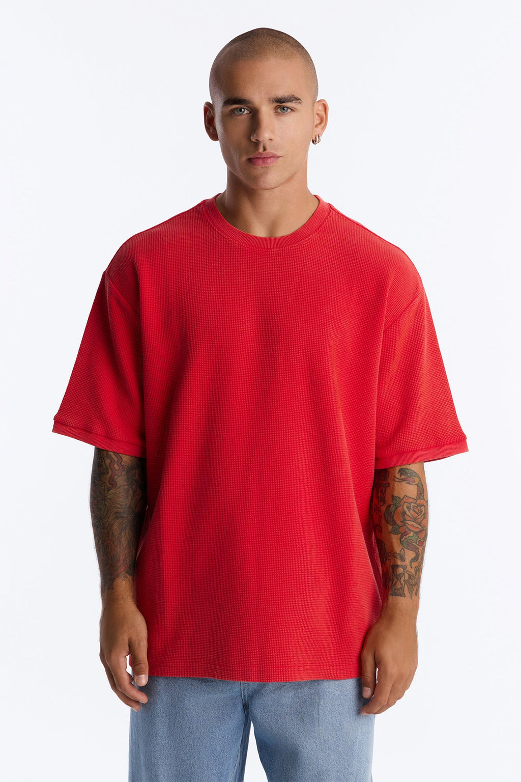 Classic Waffle Tee - Red image 1