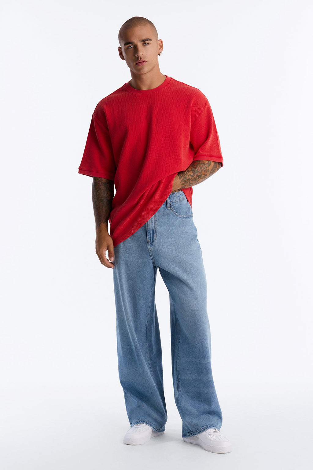 Classic Waffle Tee - Red image 2