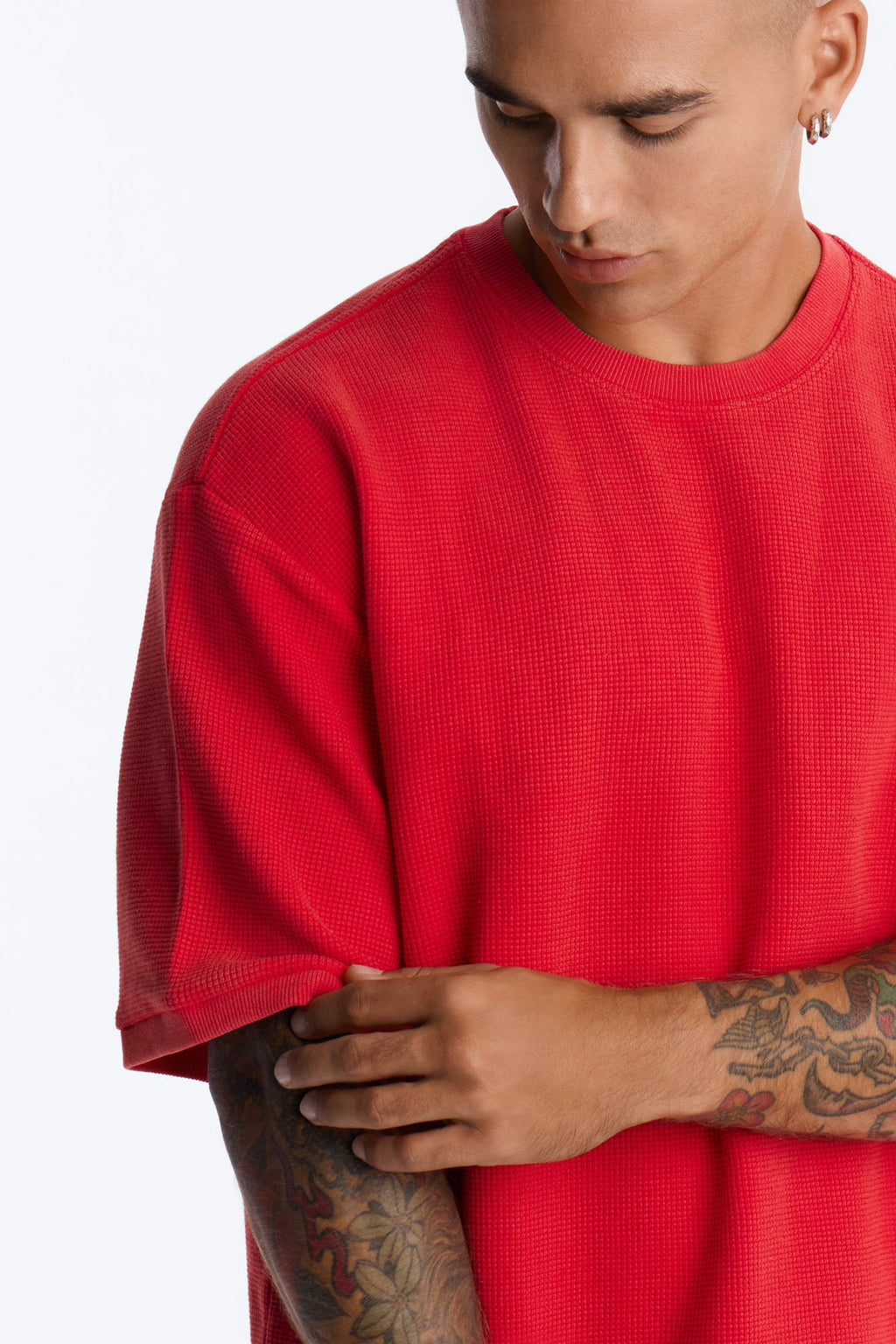Classic Waffle Tee - Red image 3