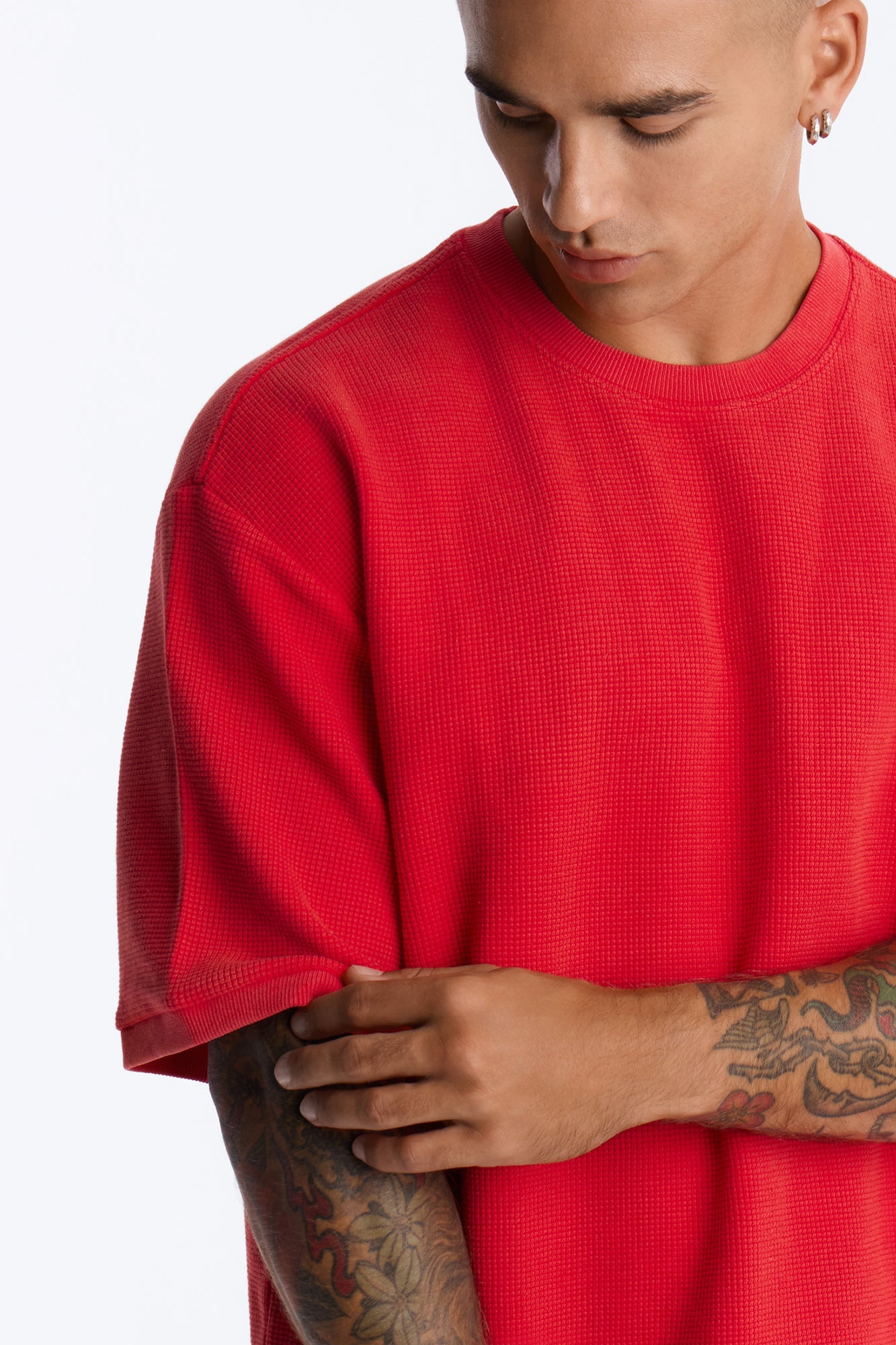 Classic Waffle Tee - Red image 3