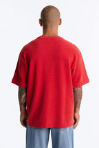 Classic Waffle Tee - Red image 4
