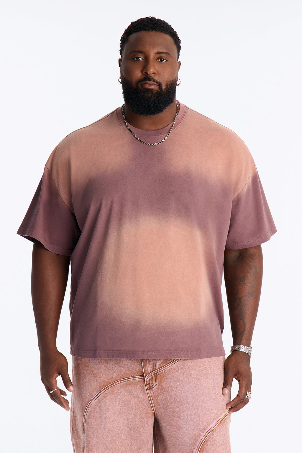 Washed Down Crewneck Tee - Mauve image 1