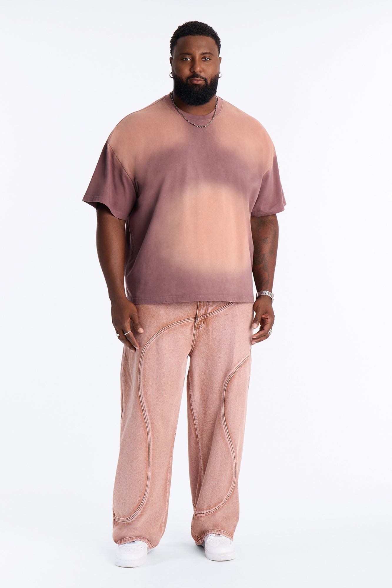 Washed Down Crewneck Tee - Mauve image 2