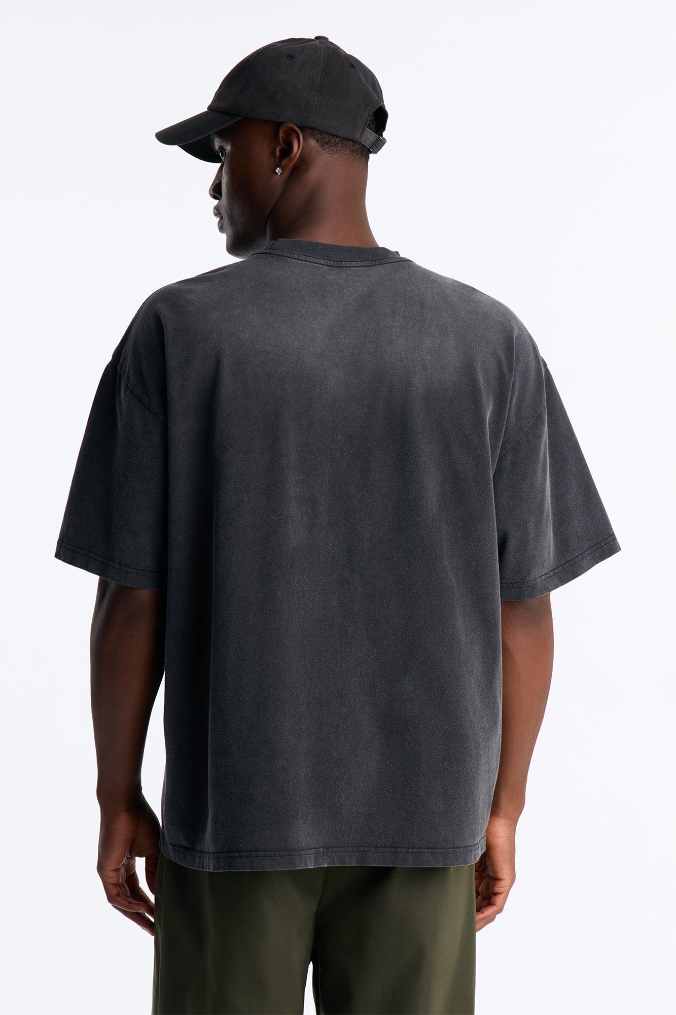 Washed Down Crewneck Tee - Washed Black image 3