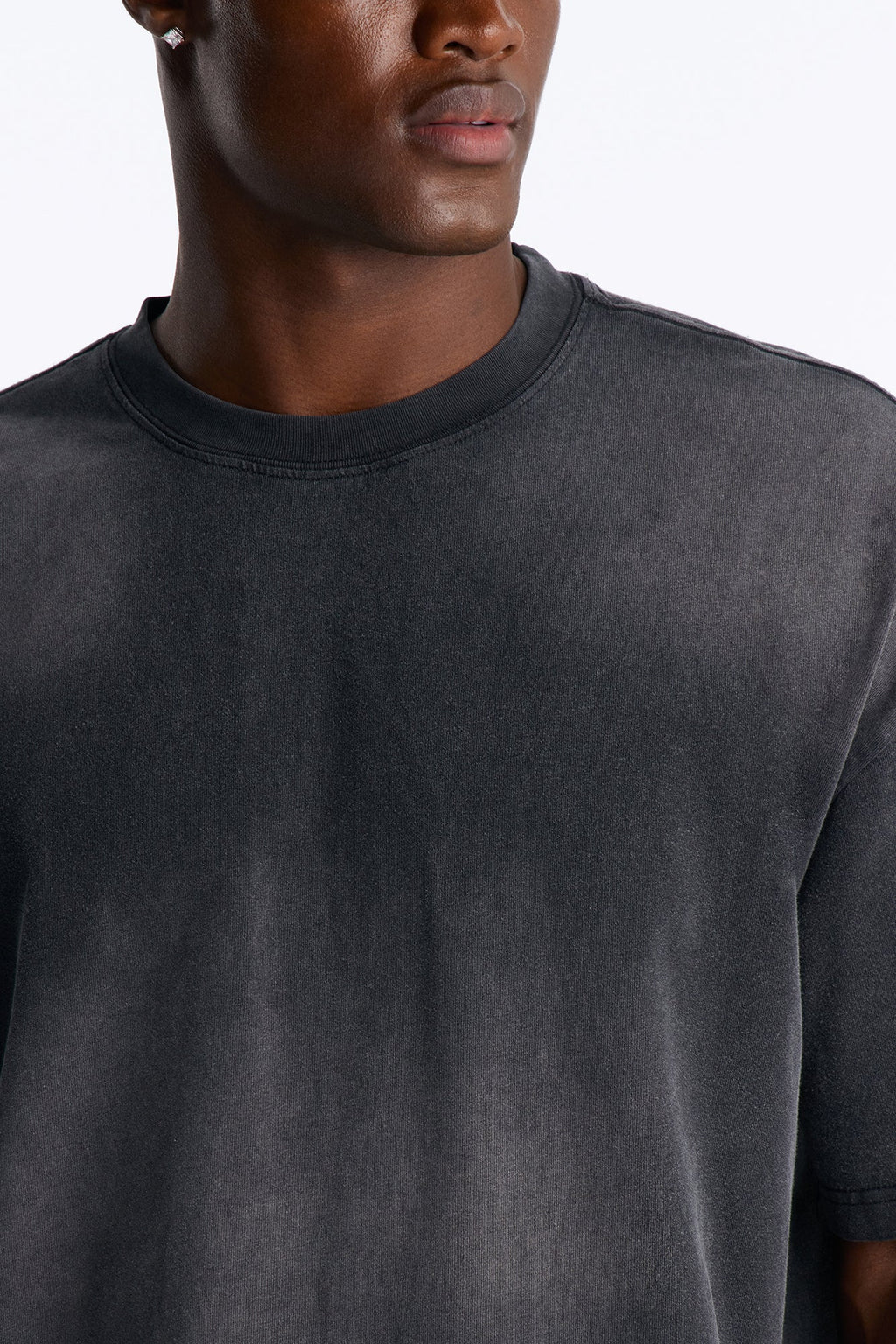 Washed Down Crewneck Tee - Washed Black image 4