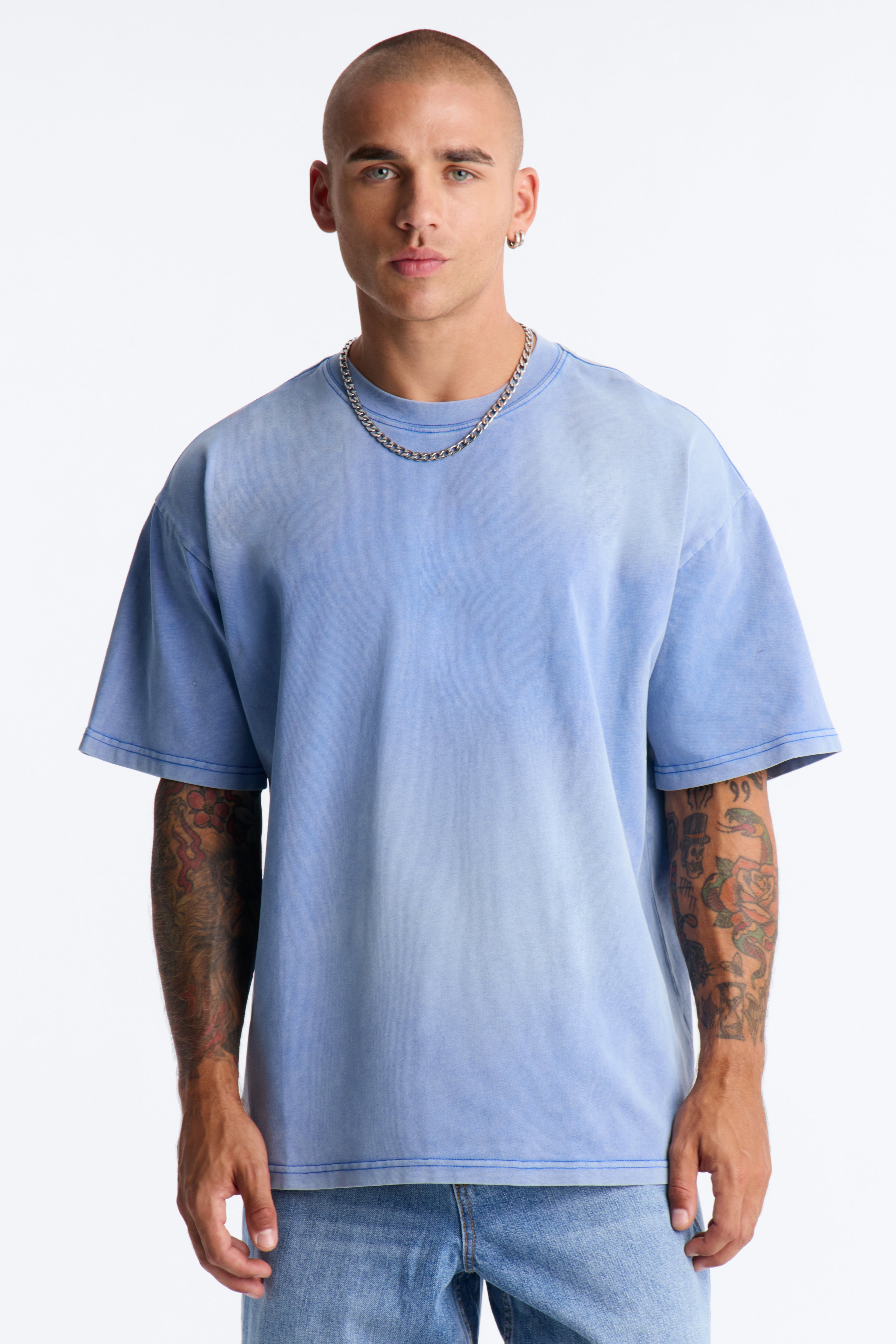 Washed Down Crewneck Tee - Washed Blue image 1