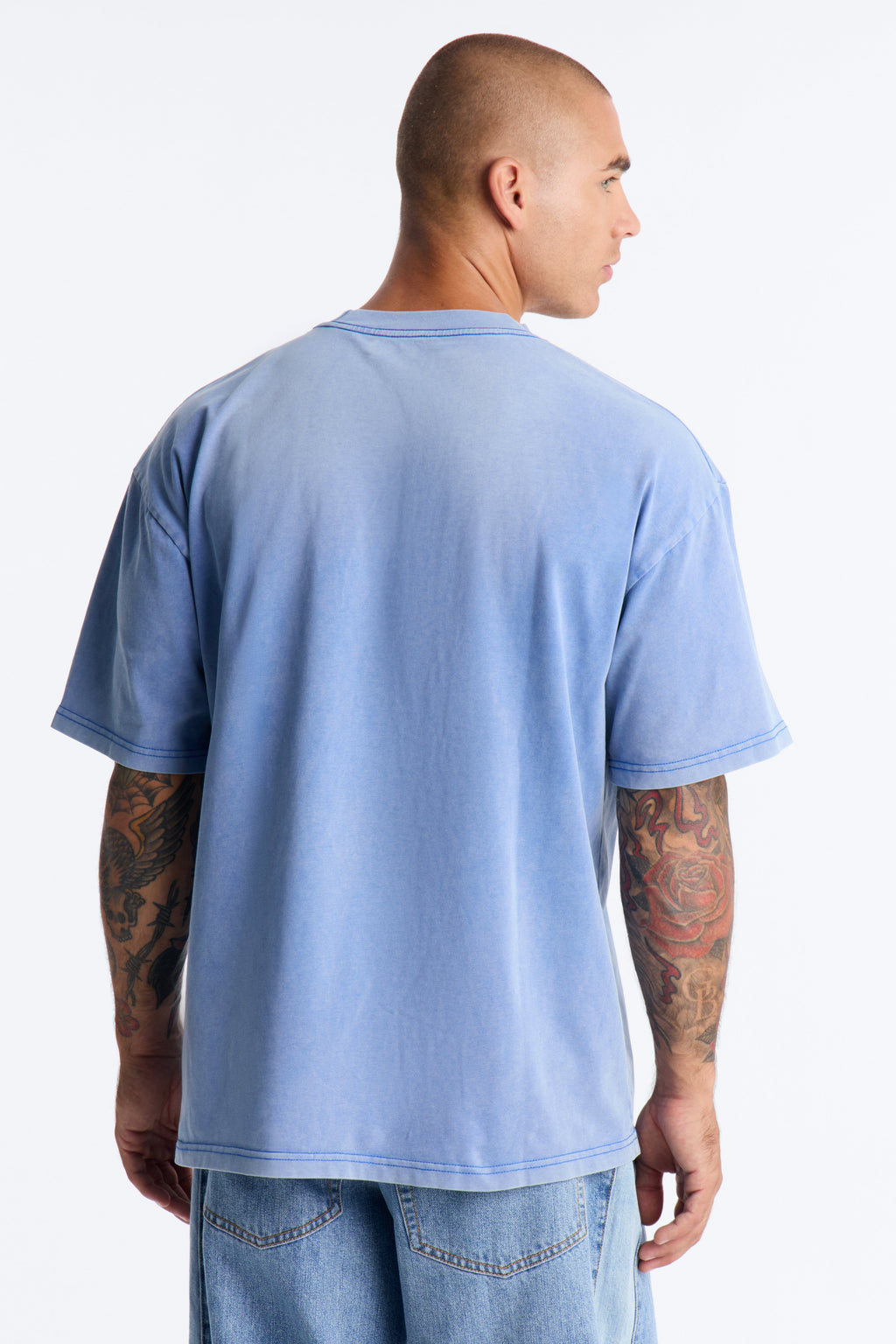 Washed Down Crewneck Tee - Washed Blue image 3
