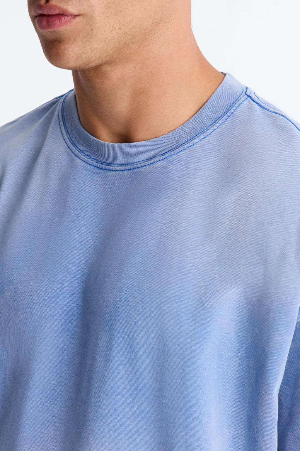 Washed Down Crewneck Tee - Washed Blue image 4