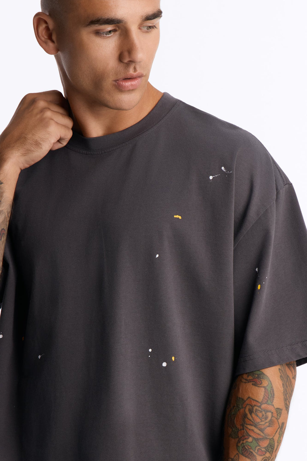 Paint Splatter Crewneck Tee - Grey/combo image 3