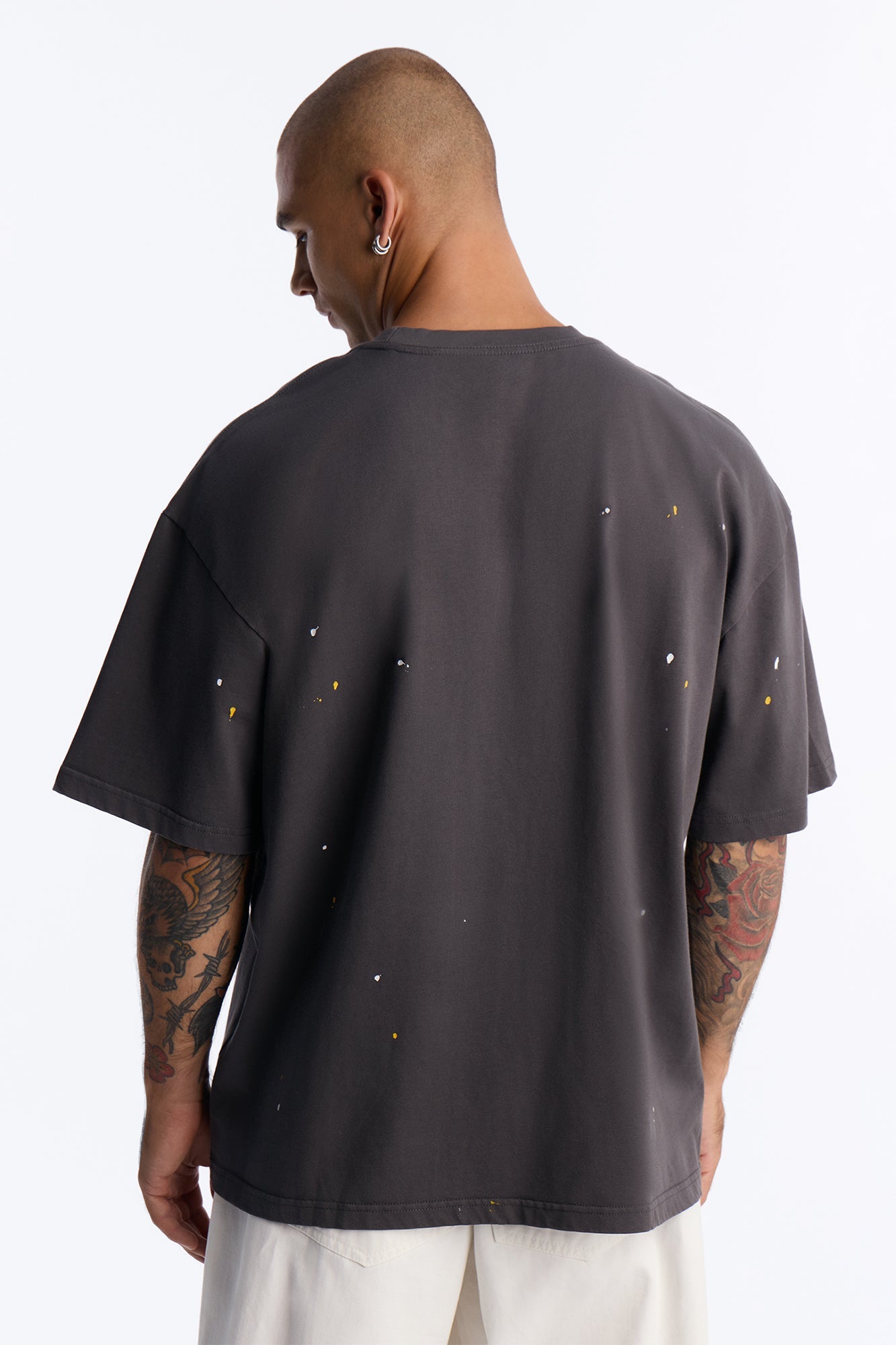 Paint Splatter Crewneck Tee - Grey/combo image 4
