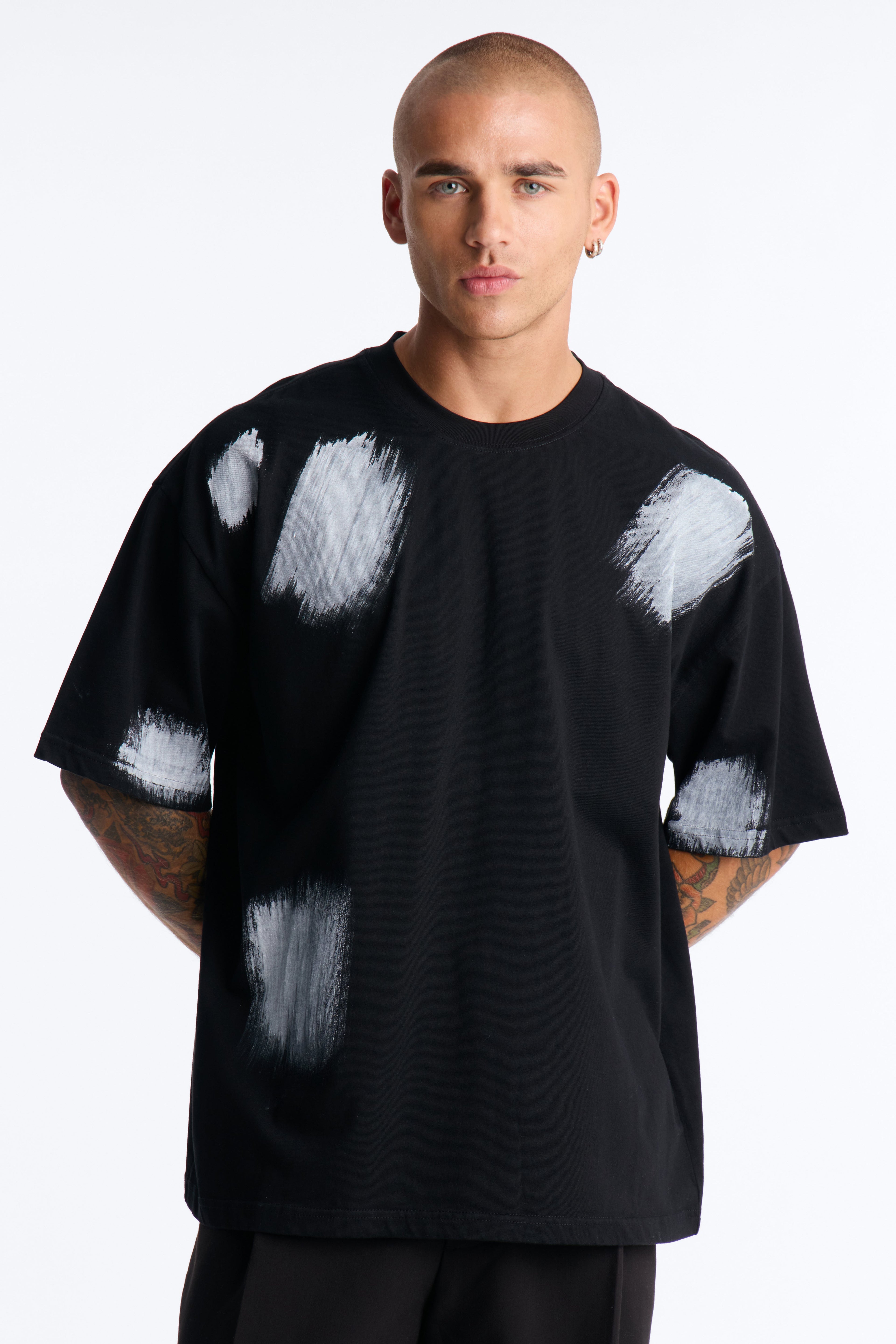 Paint Spray Crewneck Tee - Black/combo image 1