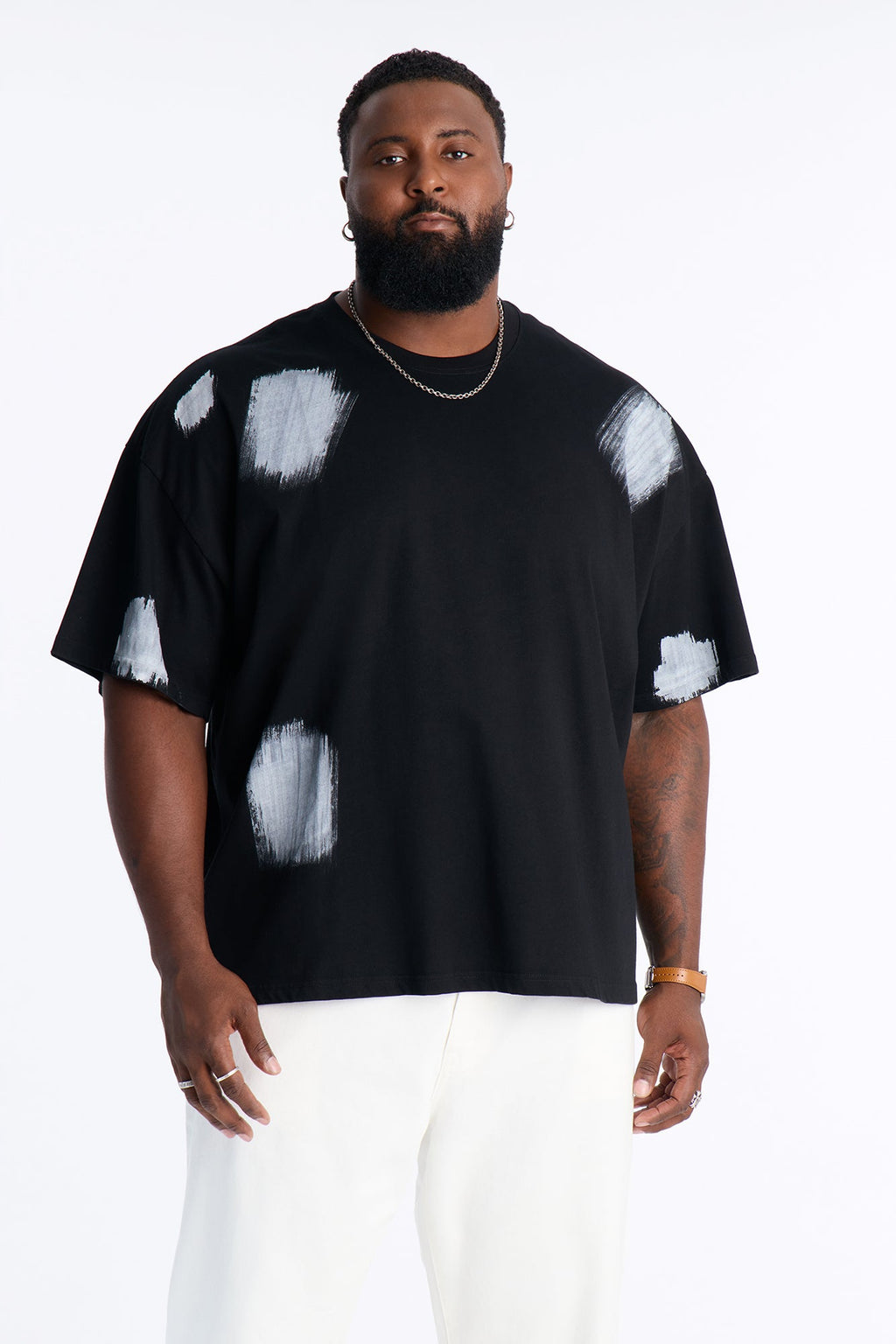 Paint Spray Crewneck Tee - Black/combo