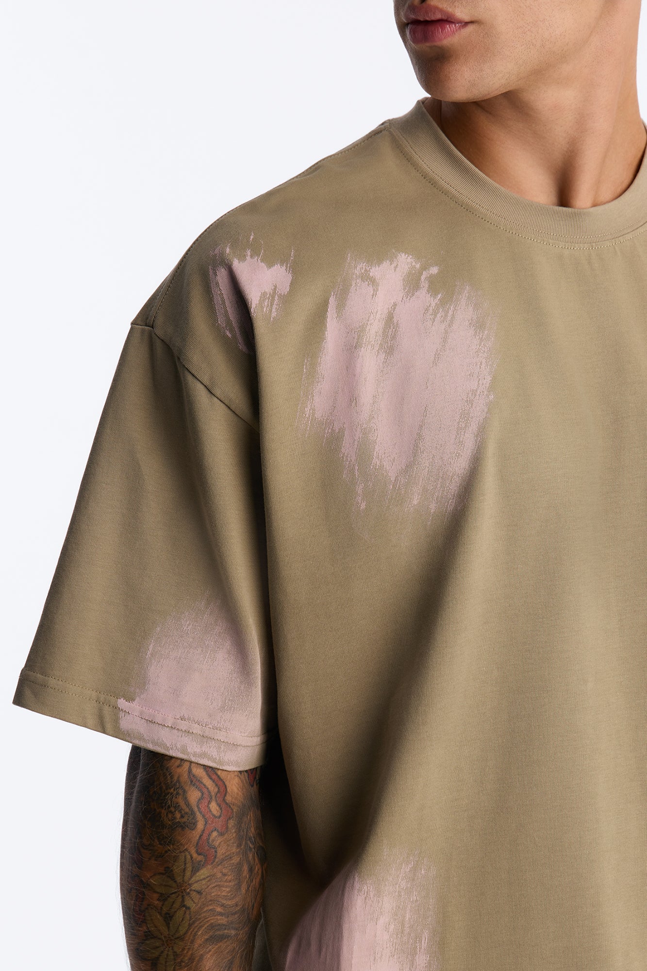 Paint Spray Crewneck Tee - Green/combo image 3