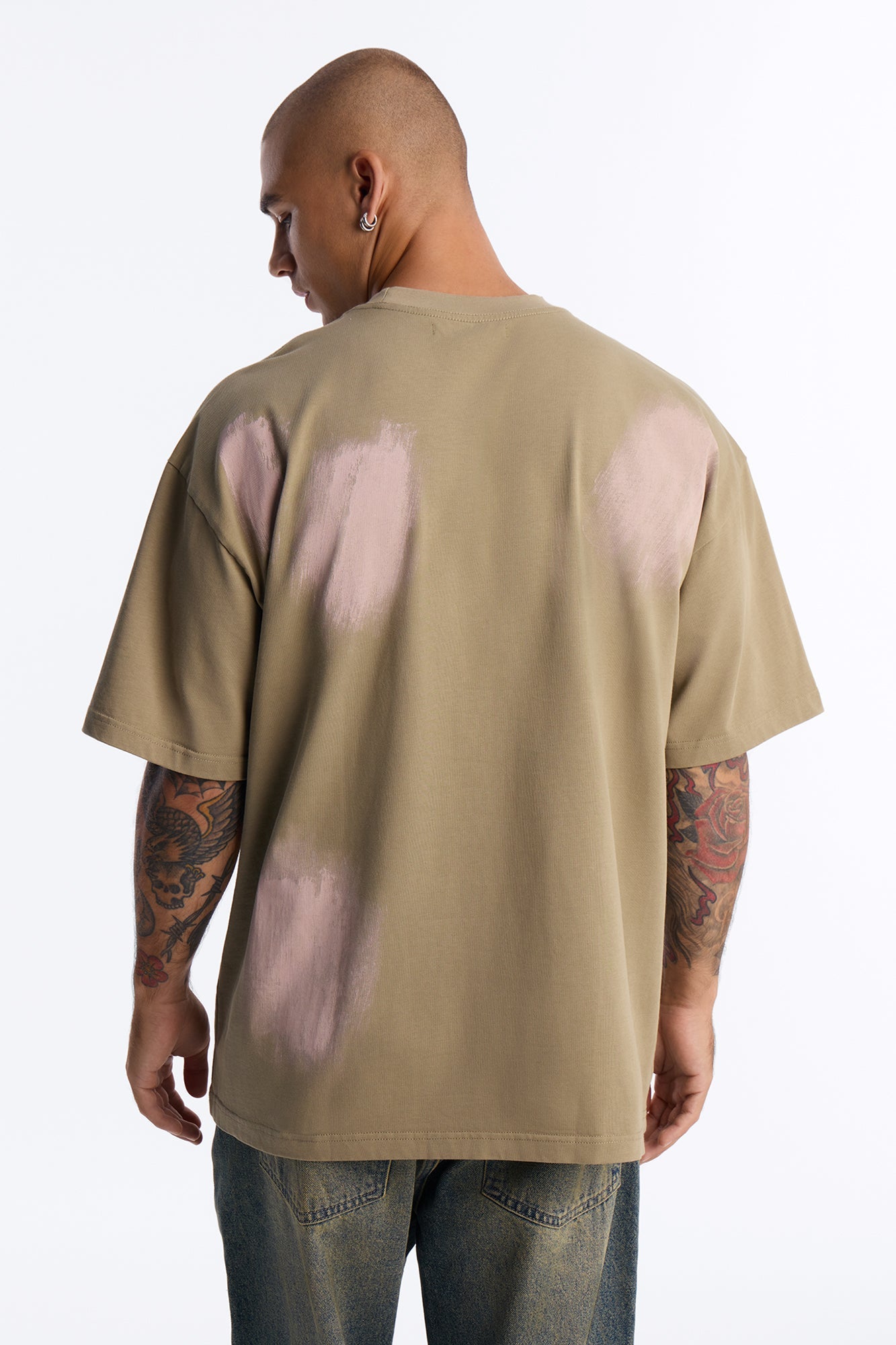 Paint Spray Crewneck Tee - Green/combo image 4