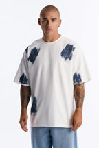 Paint Spray Crewneck Tee - White/combo image 1