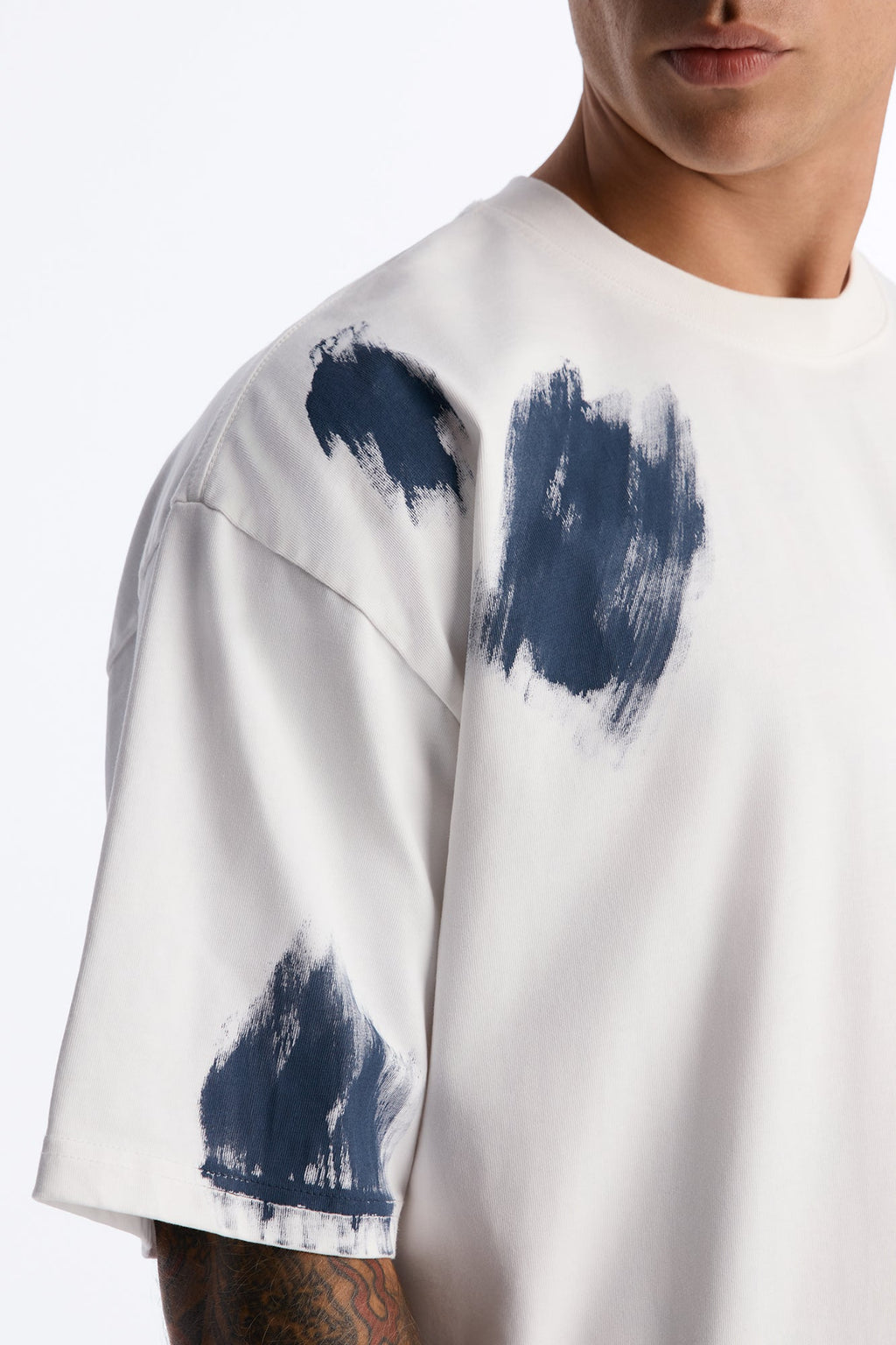 Paint Spray Crewneck Tee - White/combo image 3